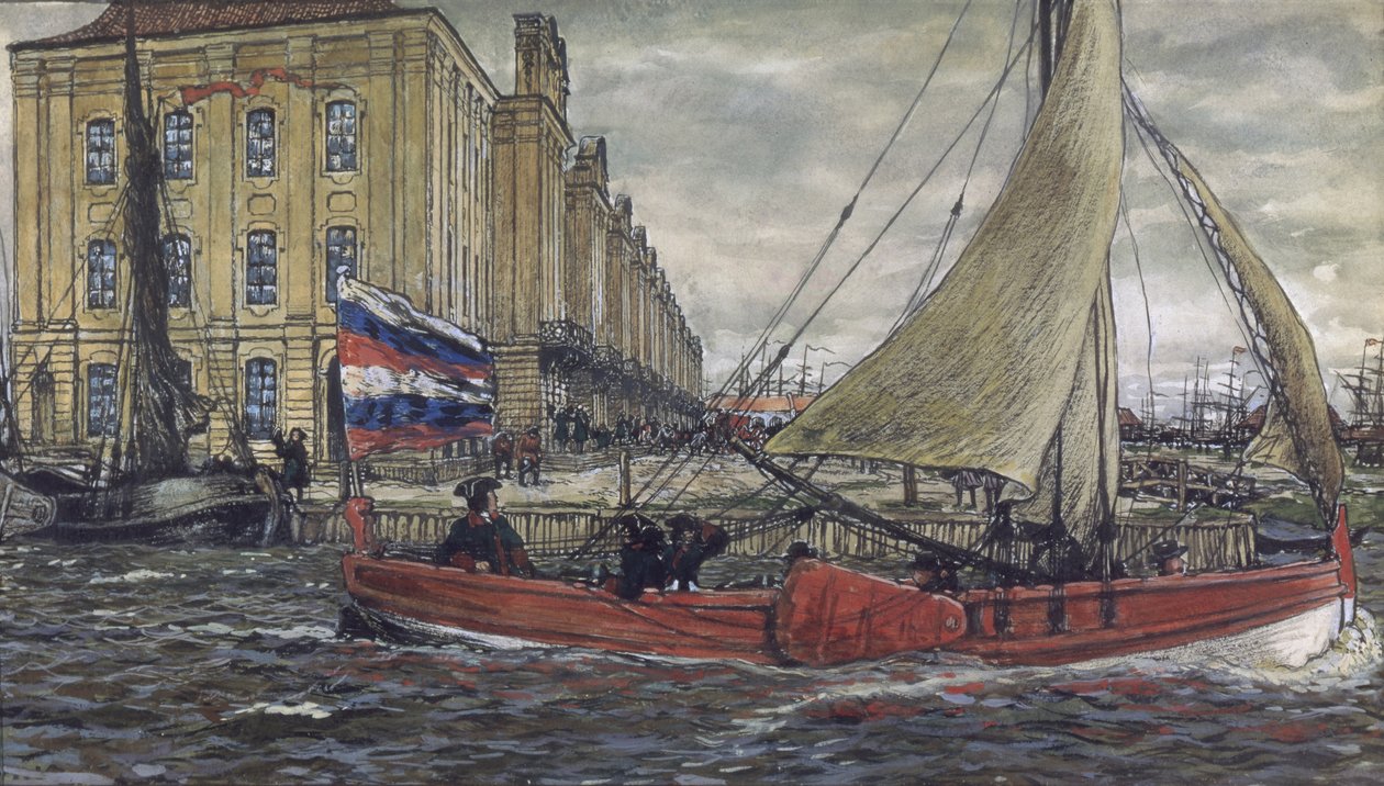The Botik of Peter the Great, 1906 av Lanceray