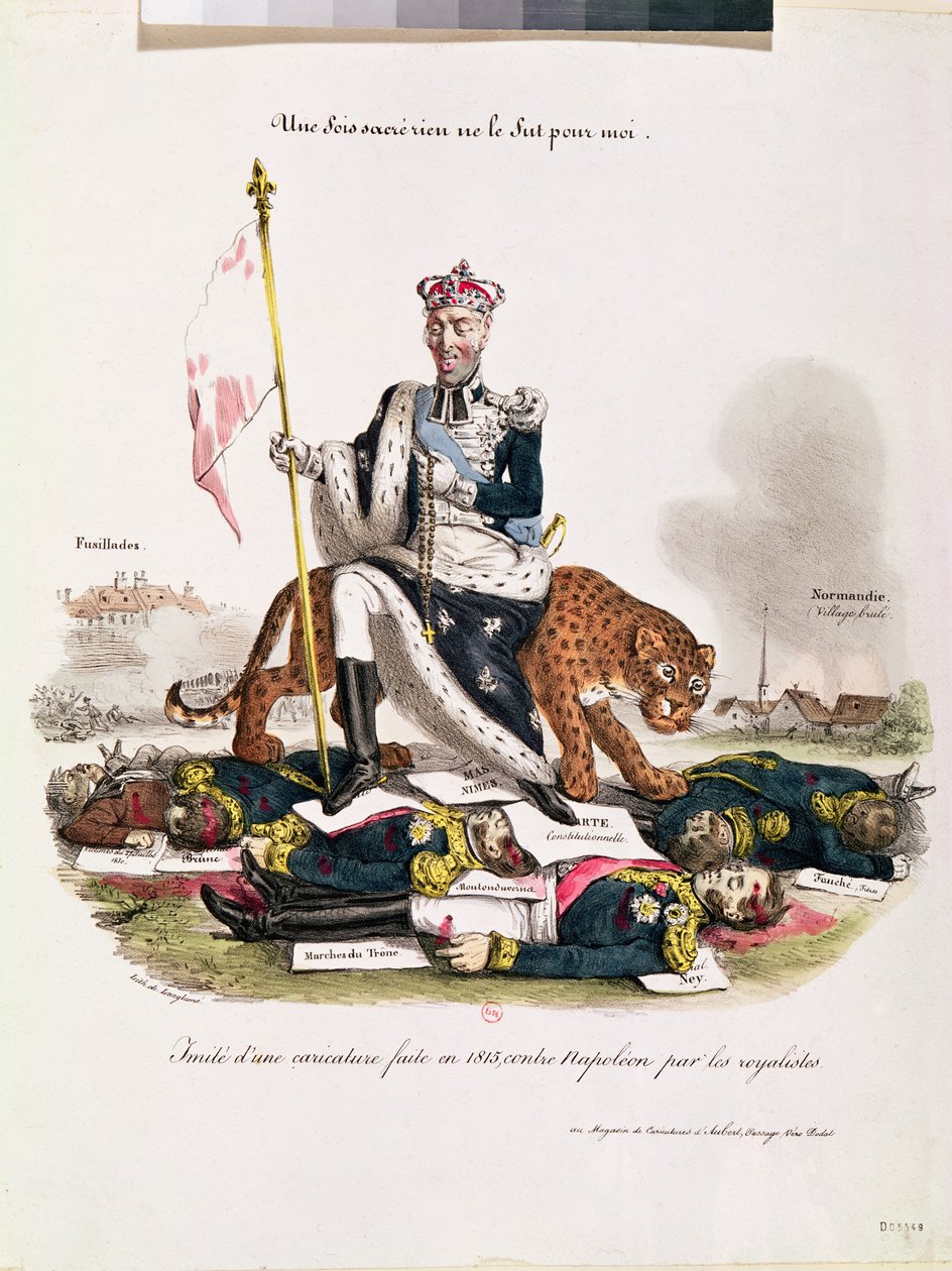"En gang hellig var ingenting for meg", karikatur av kong Charles X, 1830 av Langlume