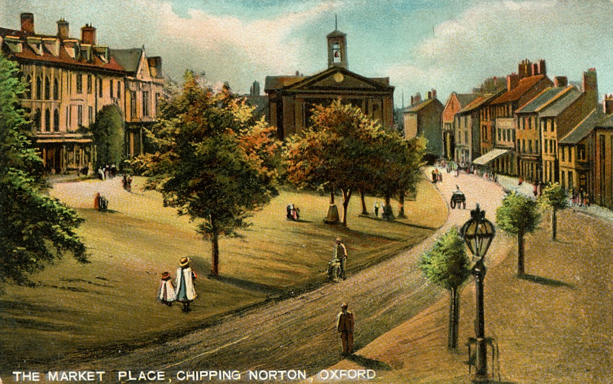 Market Place, Chipping Norton, Oxfordshire, slutten av 1800- eller begynnelsen av 1900-tallet. av Langsdorff and Co