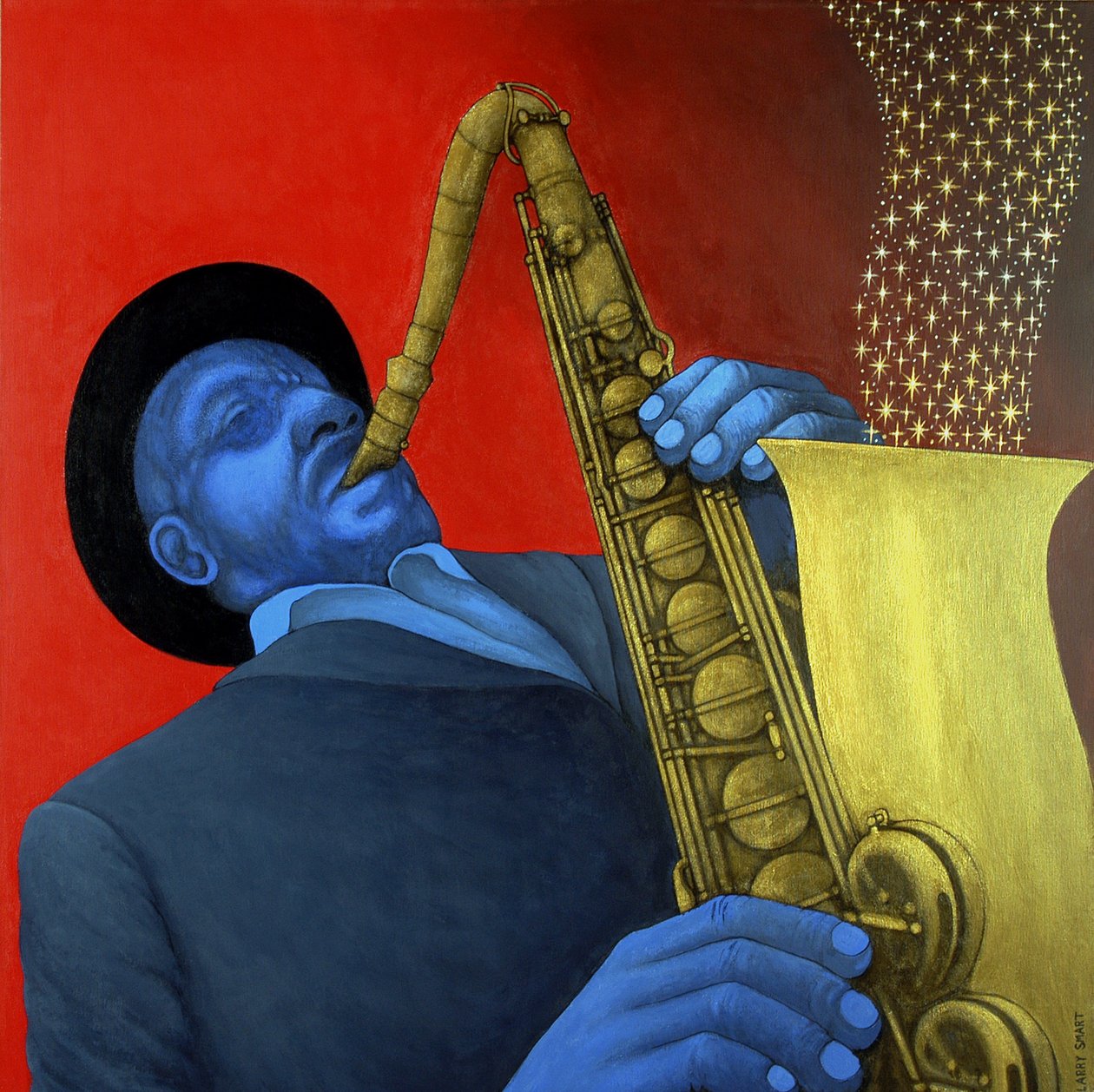 Ben Webster (1909-73) (akryl på lin) av Larry Smart