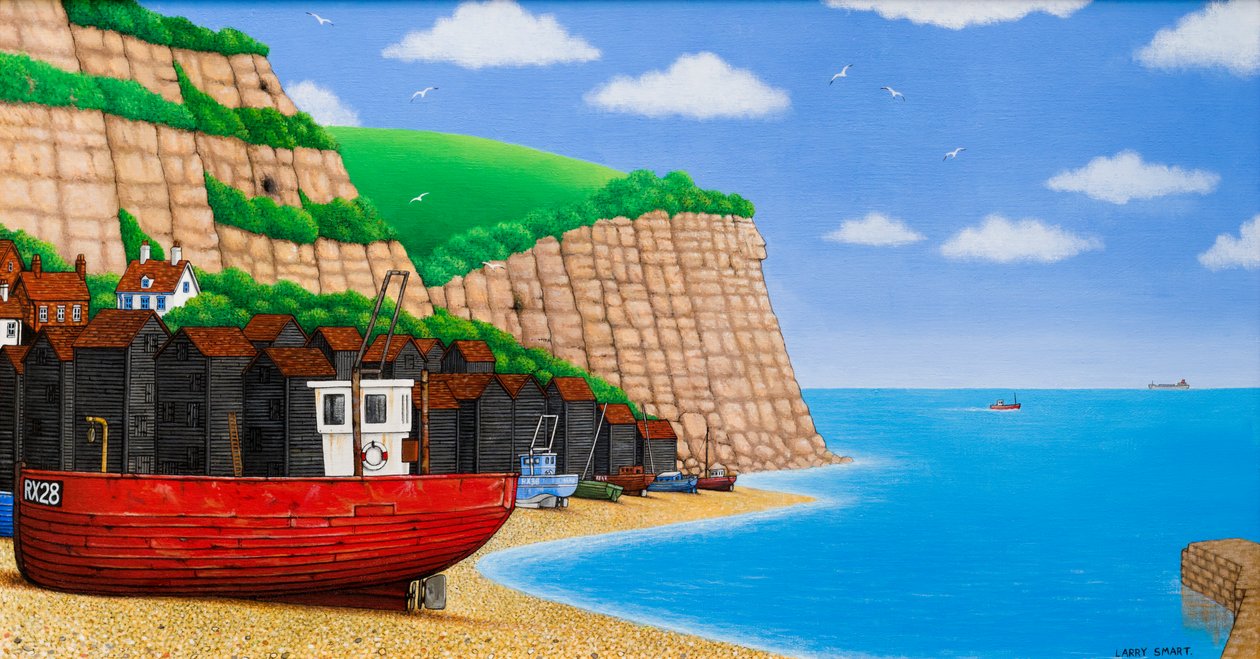 Hastings Beach, 2003 (akryl) av Larry Smart