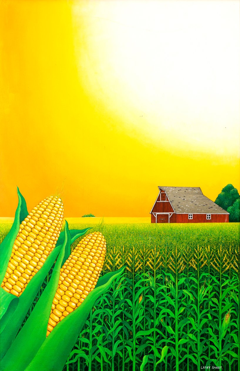Nebraska Cornfield, 1993 (akryl) av Larry Smart
