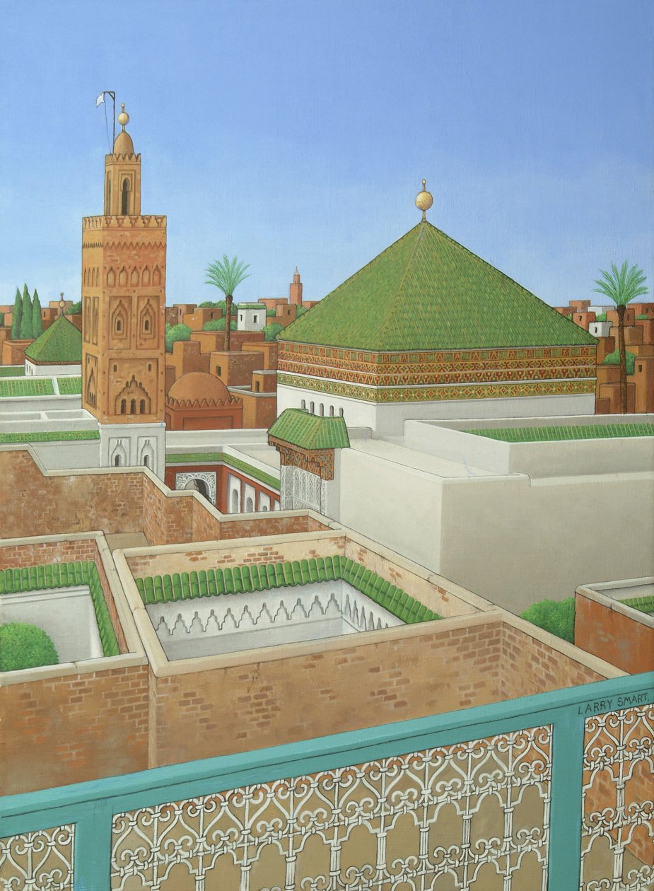 Tak, Marrakech (akryl på lin) av Larry Smart