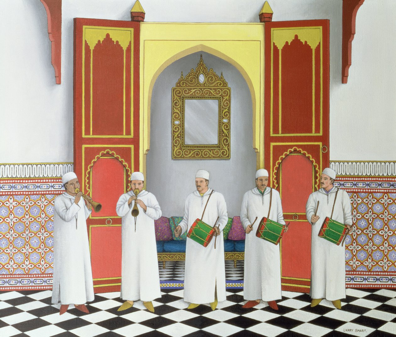 Summoning the Spirits, 1992 (akryl på lin) av Larry Smart