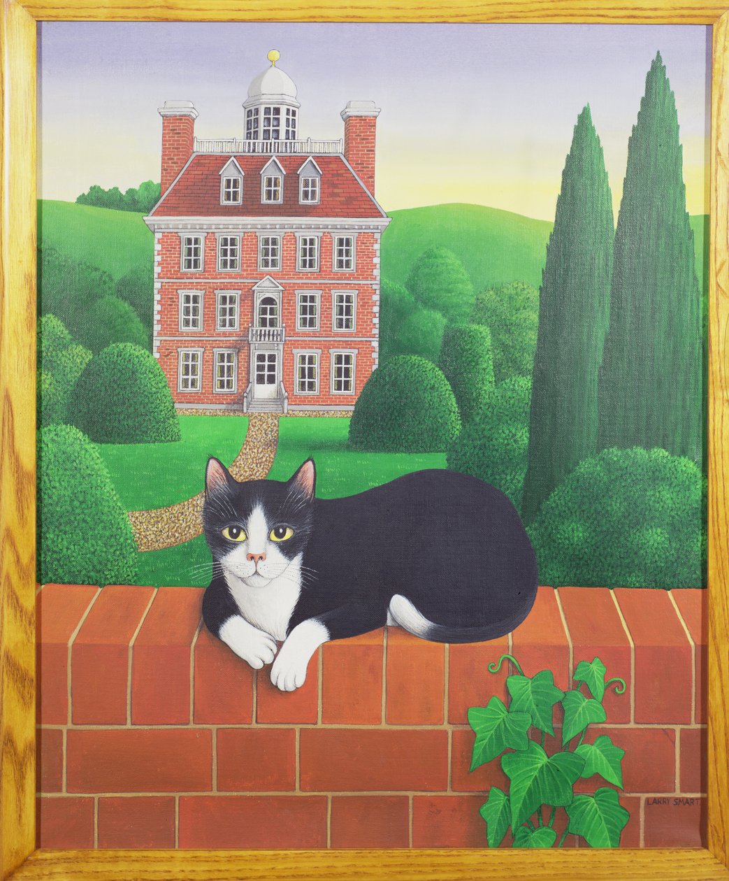 The Cat on the Wall, 1986 (akryl på lin) av Larry Smart