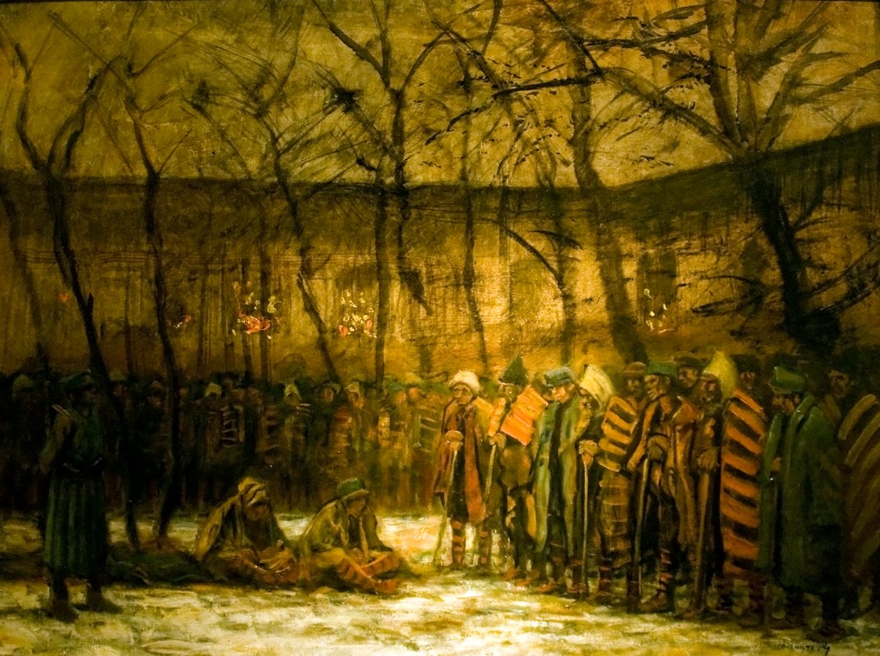 Krigsfanger i julen Engelsk: Christmas_of_the_Prisoners_of_Warn av Laszlo Mednyanszky