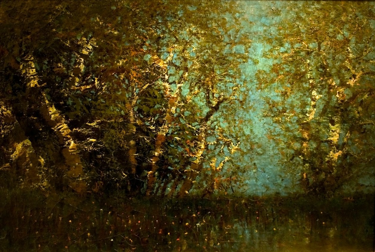 Nyirfaerdon Engelsk: Birch Forest av Laszlo Mednyanszky