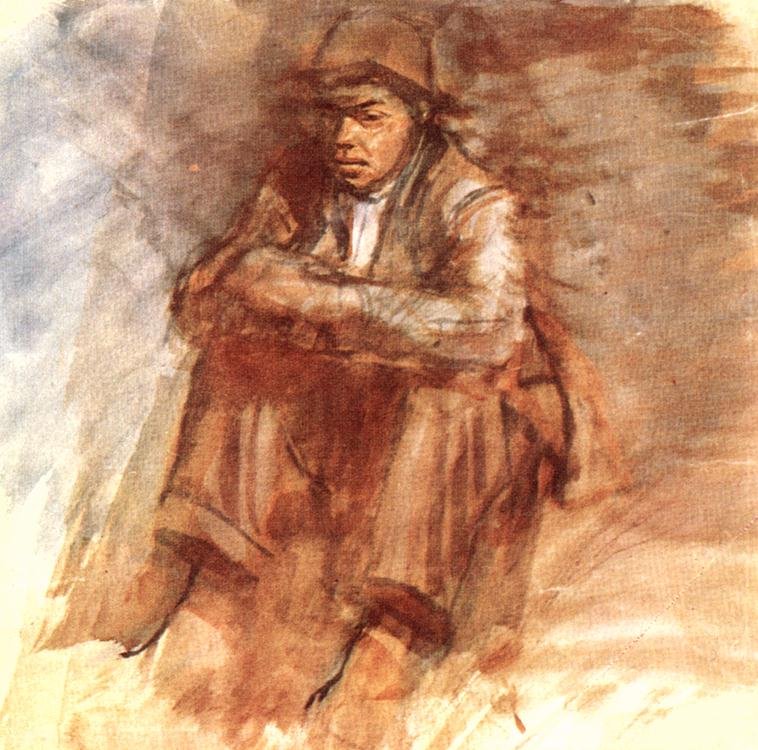 Sitter Tramp av Laszlo Mednyanszky
