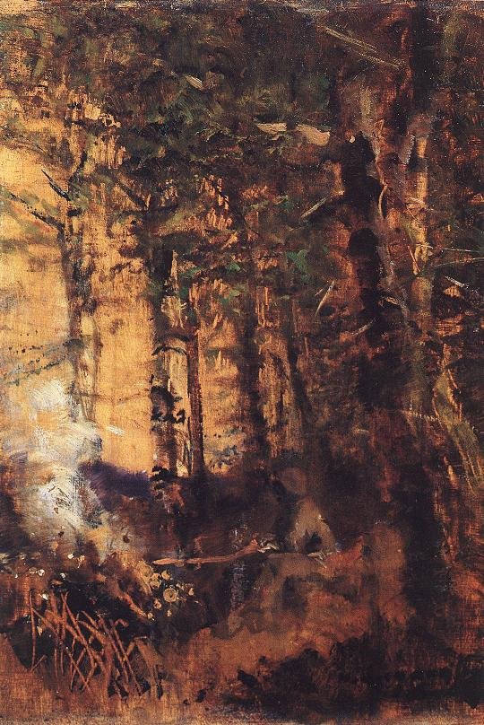 Utsikt over skogen av Laszlo Mednyanszky