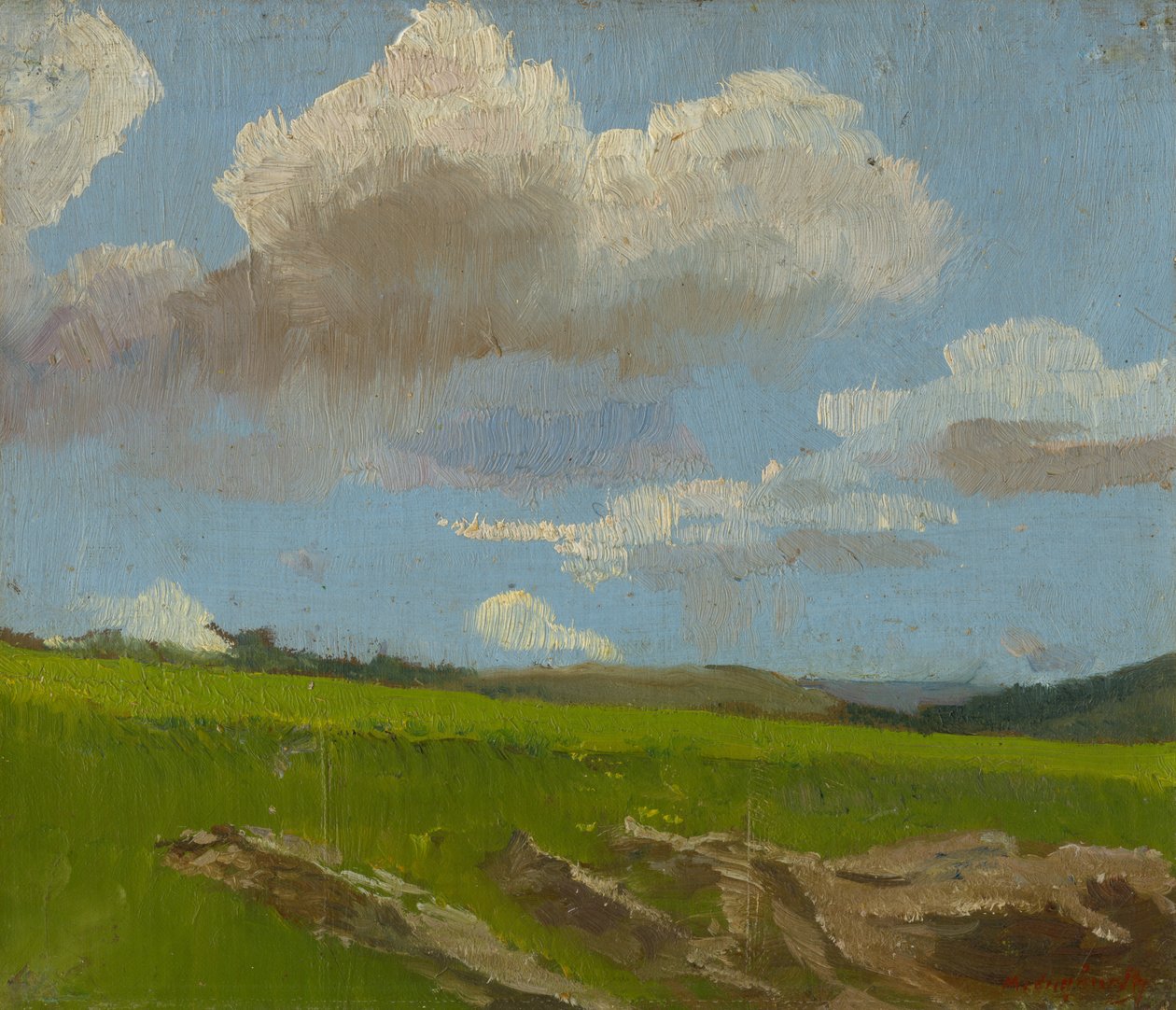 Landskap med skyer, 1890-1910 av Laszlo Mednyanszky