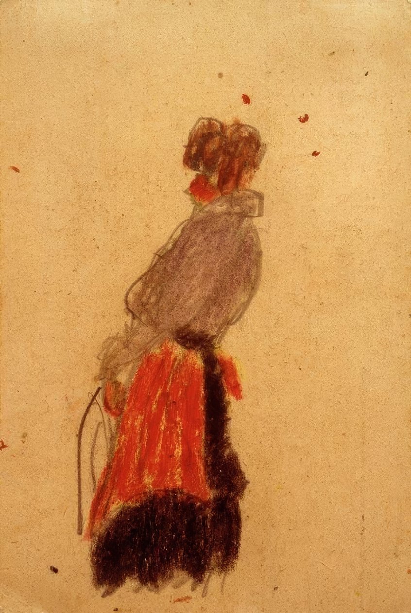 Uten tittel (stående kvinne med oransje forkle) av Laszlo Moholy Nagy