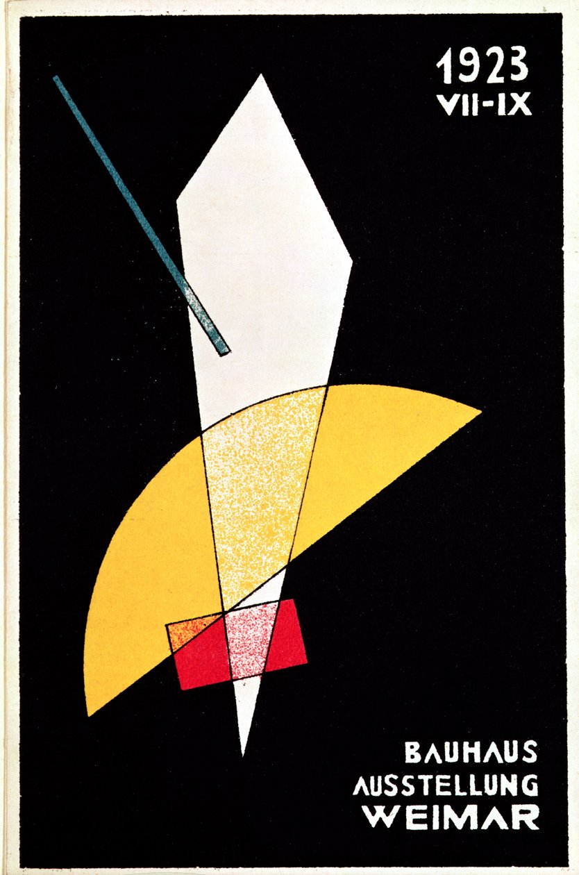 Plakat for en Bauhaus-utstilling i Weimar, Tyskland, 1923 av Laszlo Moholy Nagy
