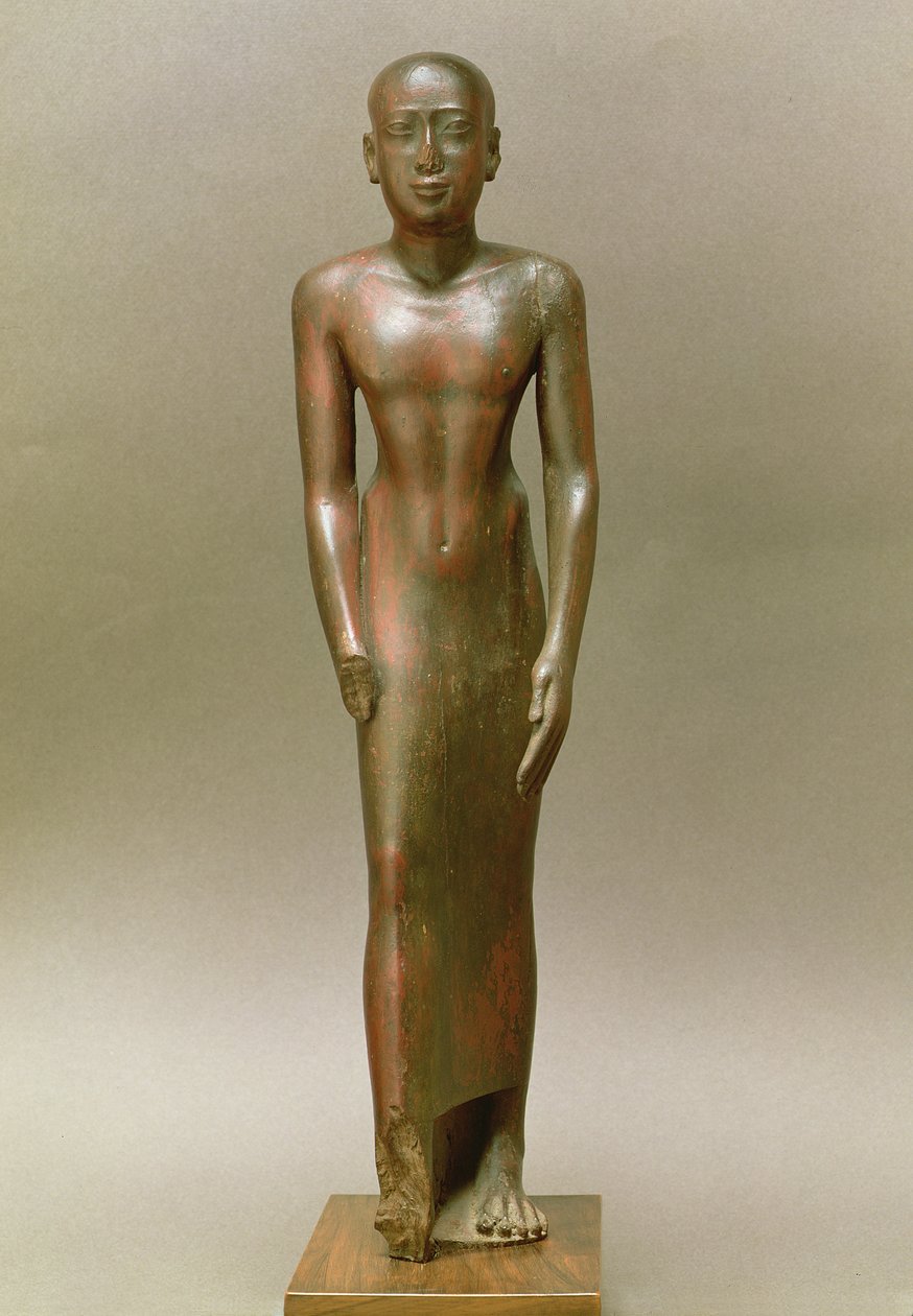 Statue av en stående hann (johannesbrødtre) av Late Period Egyptian