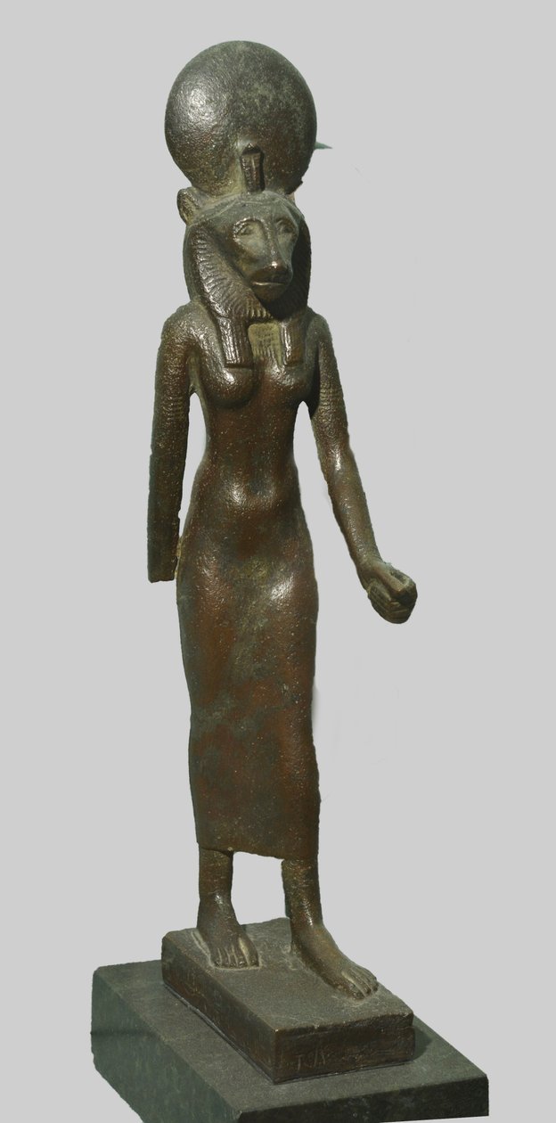 Bronsestatue av den egyptiske gudinnen Sekhmet, 712-332 f.Kr av Late Period Egyptian