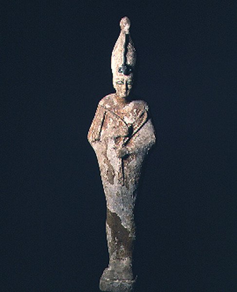 Gesso-dekket trefigur av Osiris, Saite-perioden, 664-525 f.Kr. (tre og gesso) av Late Period Egyptian