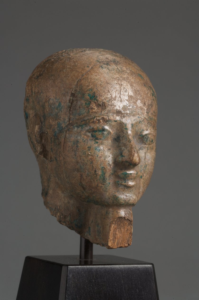 Head of Ptah (glasert steatitt) (se også 325629) av Late Period Egyptian
