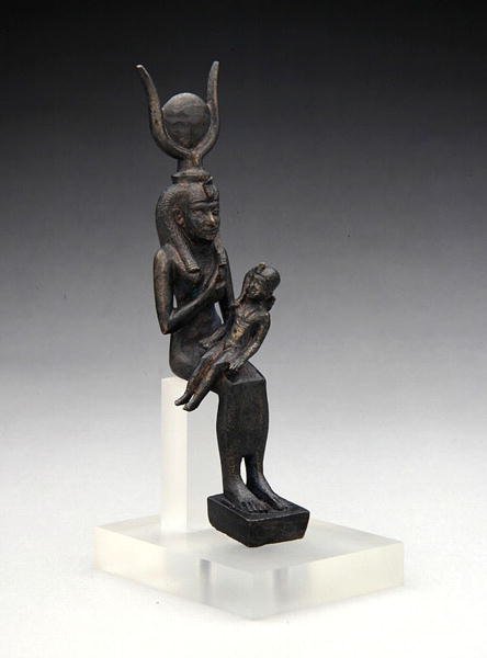 Isis med Harpokrates, 7.–4. århundre f.Kr. (bronse) av Late Period Egyptian