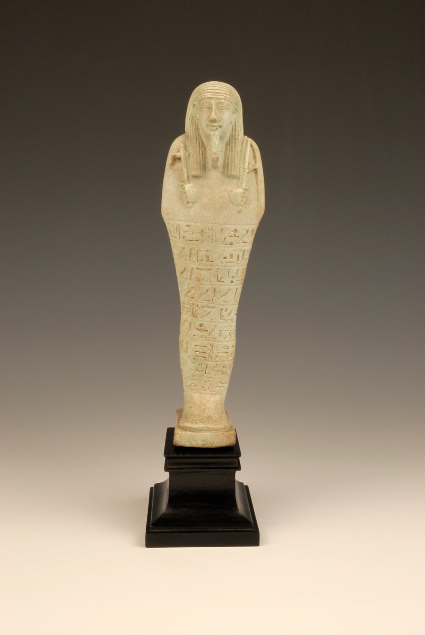 Shabti av Imhotep, 380-342 f.Kr. (fajanse og grønn glasur) av Late Period Egyptian
