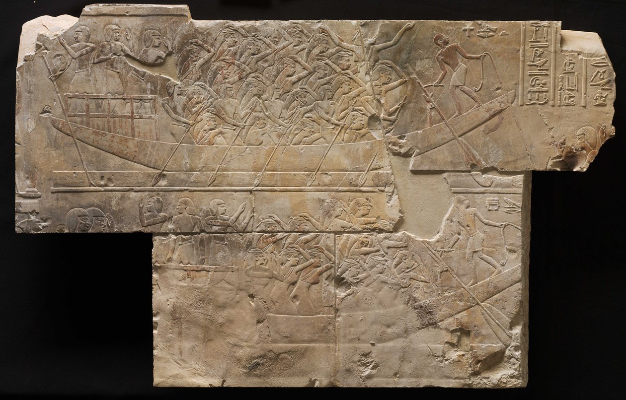To båter med kvinnelige sørgende, ca. 667-647 f.Kr av Late Period Egyptian