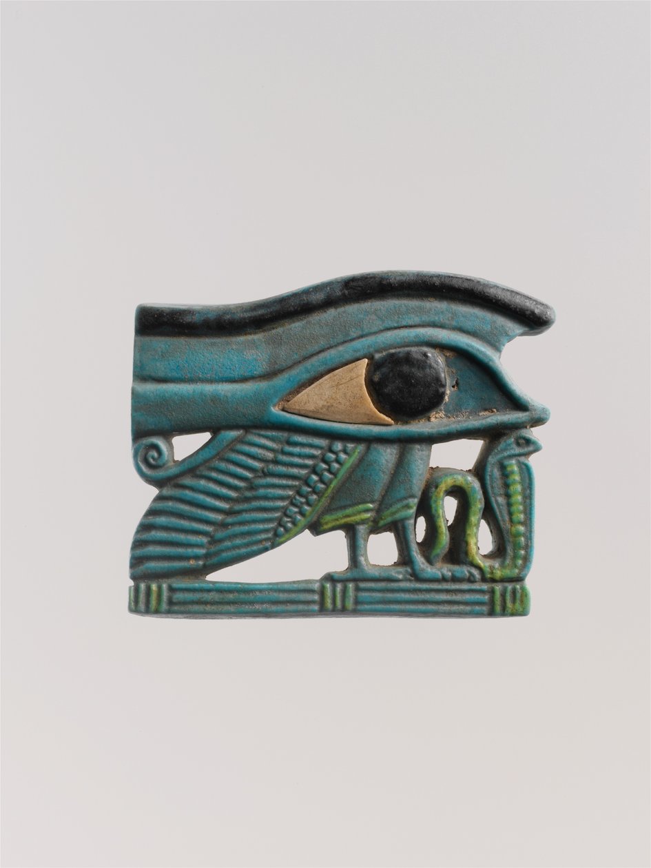 Wedjat øyeamulett, 525-332 f.Kr. (grønn fajanse) av Late Period Egyptian