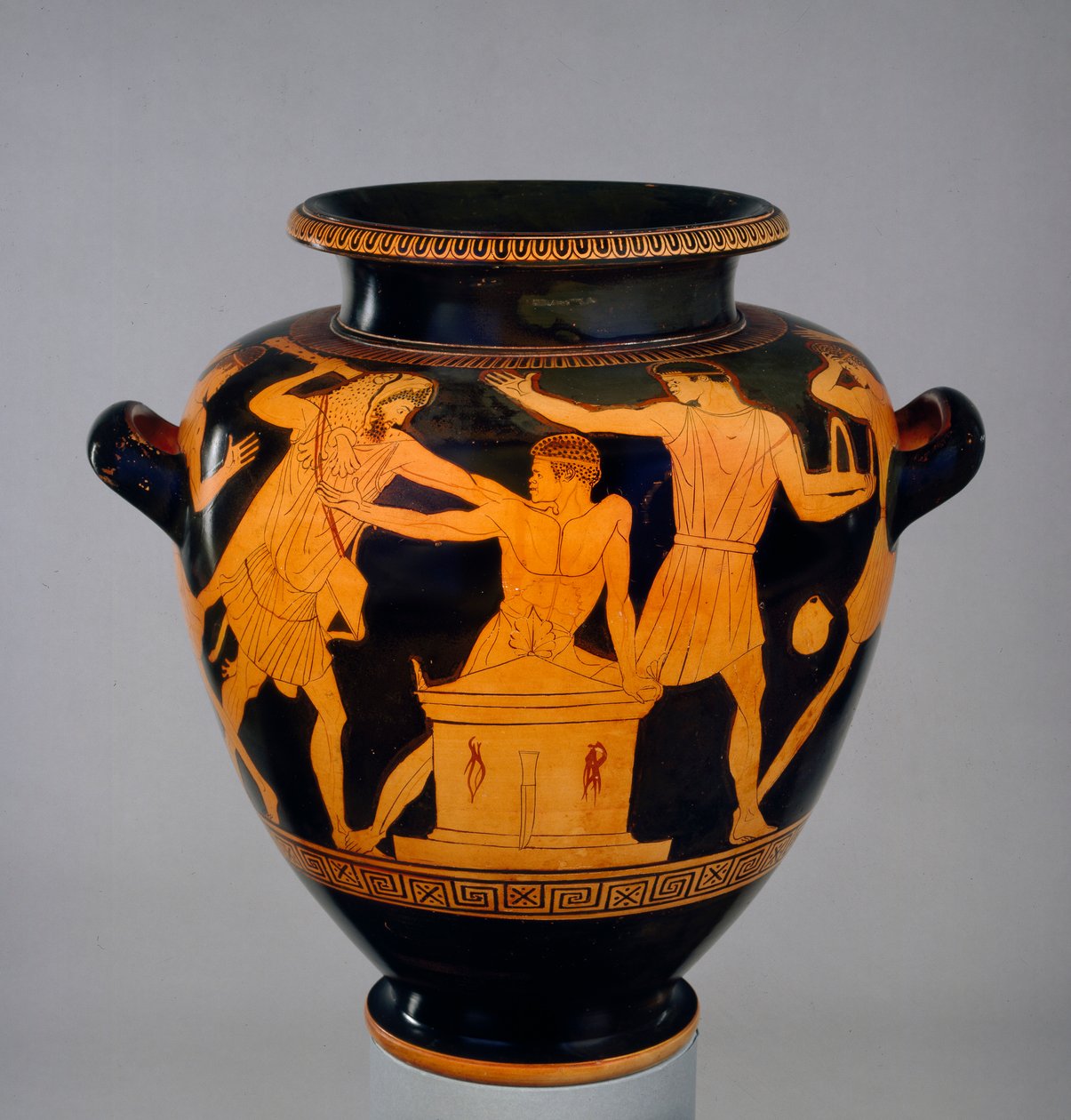 Attic rød-figur stamnos som viser Herakles og Busiris, c460 f.Kr av Late follower of the Berlin Painter