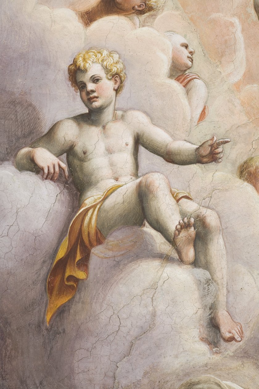 Adam blant engler, 1556 (detalj av 3498897) av Lattanzio Gambara