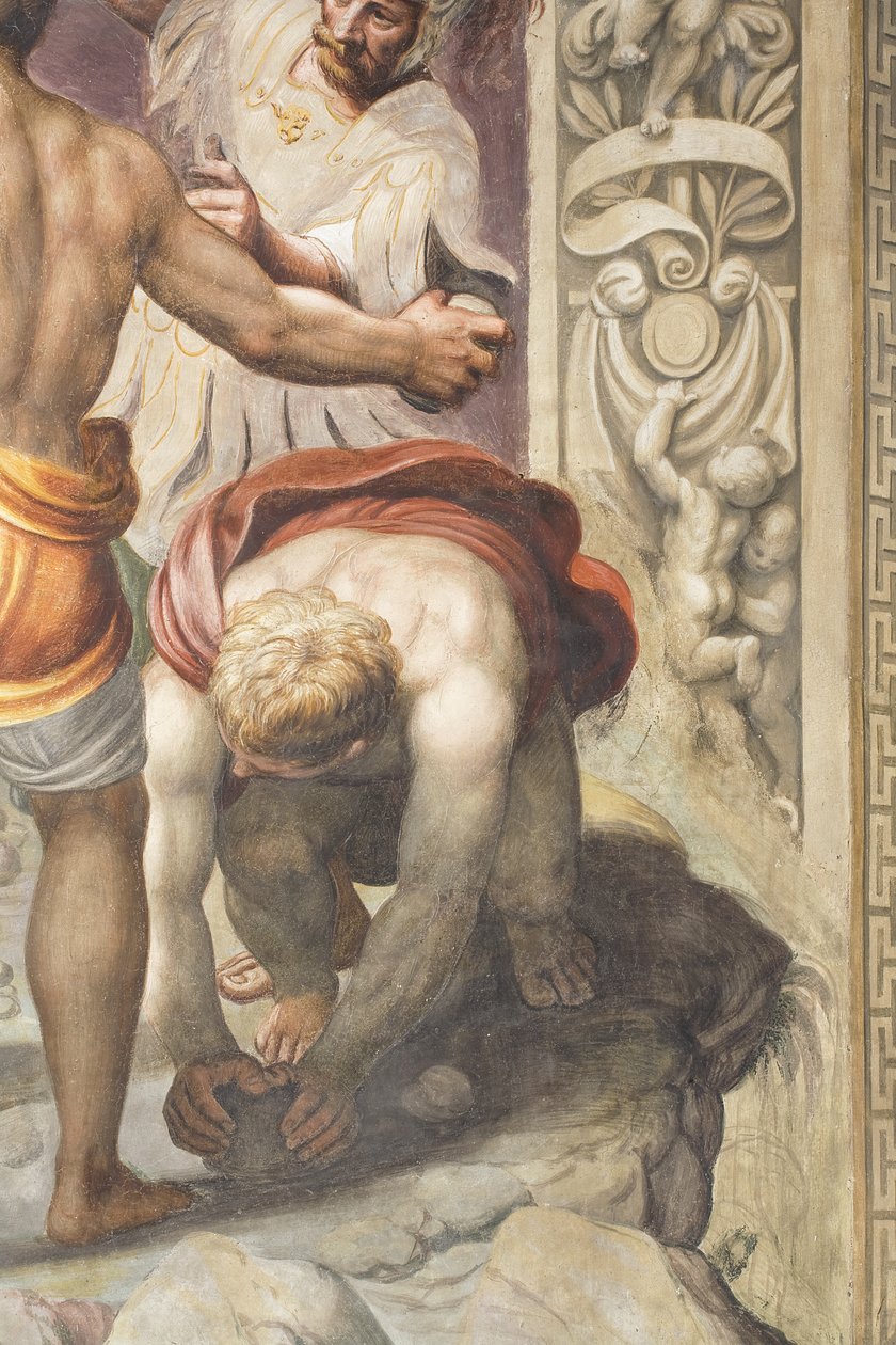 St. Stephens martyrium, detalj, 1556 av Lattanzio Gambara
