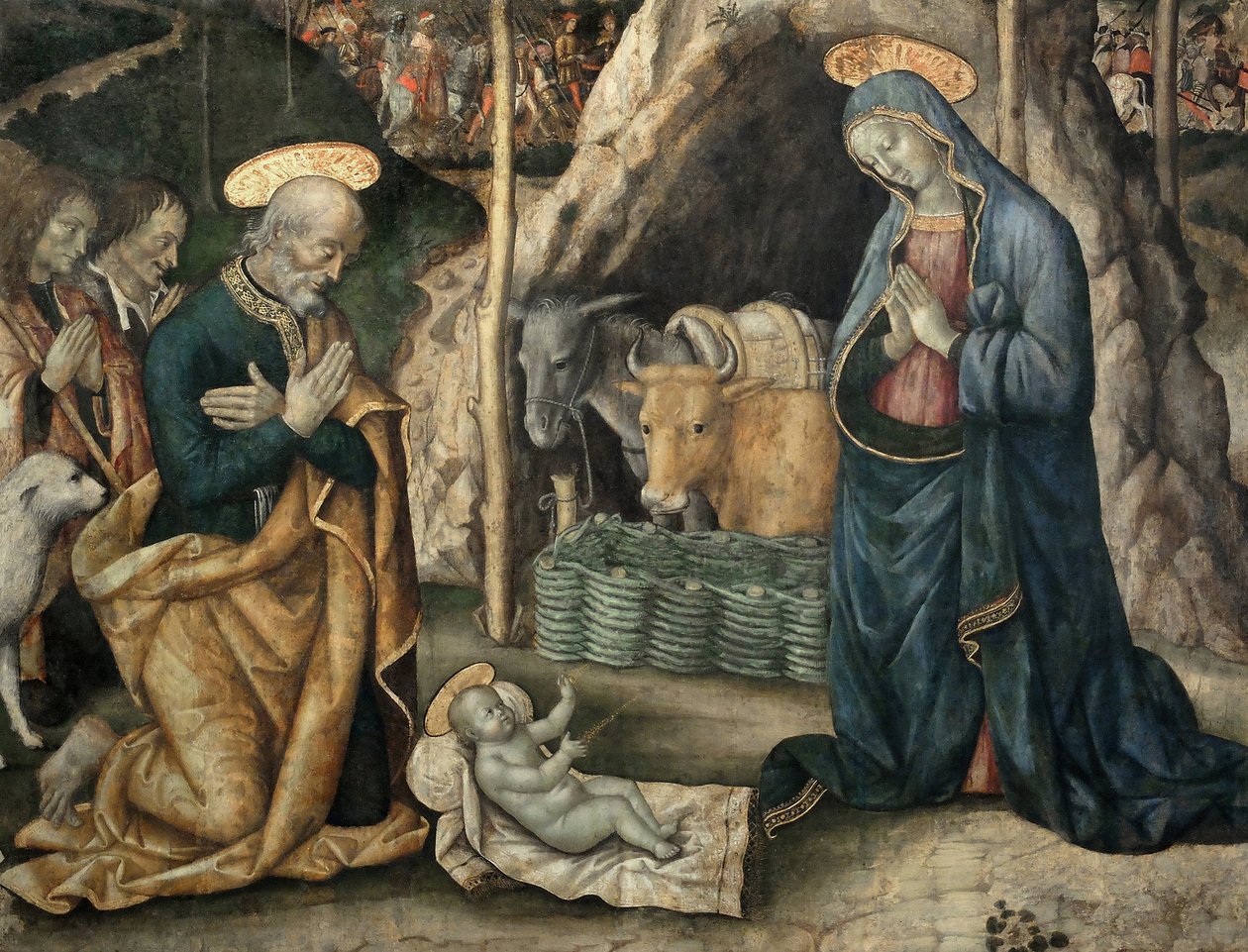 Fødsel, detalj av Lattanzio Da Foligno