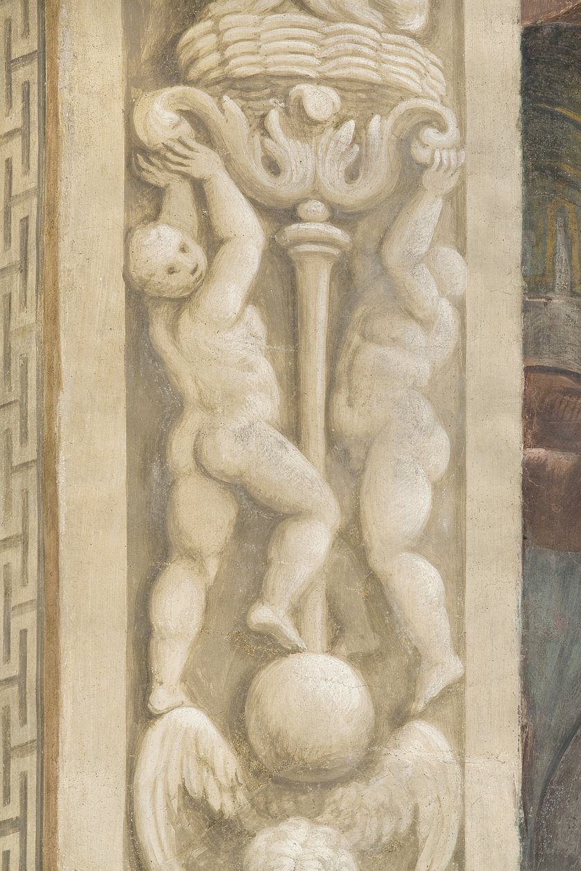Putti, dekorasjoner rundt vinduene (fresco) av Lattanzio Gambara