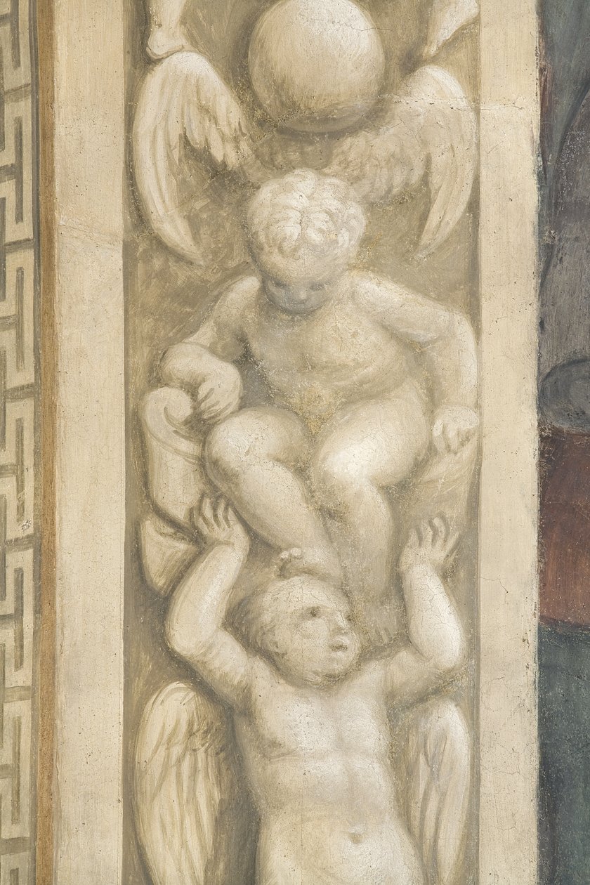 Putti, dekorasjoner rundt vinduene (fresco) av Lattanzio Gambara