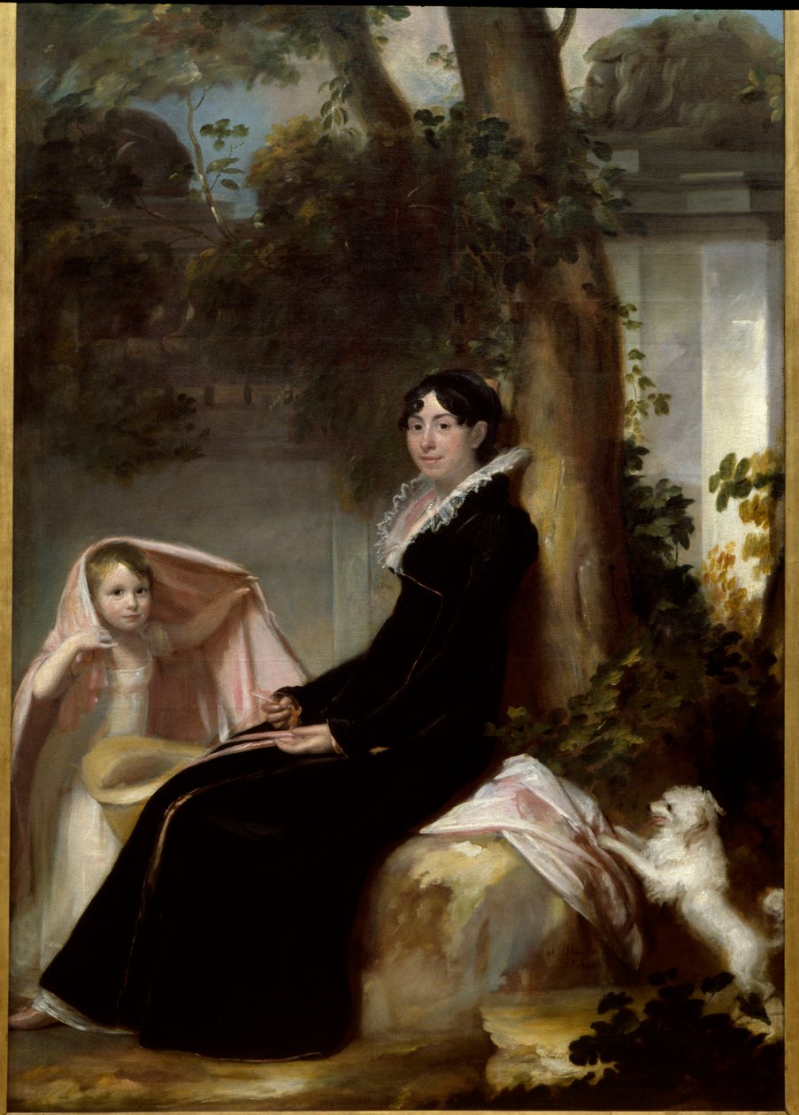Portrett av Madame Junot, hertuginne av Abrantes, med datteren Valentine Portrait of Laure Permon (1784-1838), kone til general Junot og fransk romanforfatter. Maleri av Domenico Pellegrini (1759-1840) Dim. 1,45 x 2,35 m Bordeaux. Museum of Fine Arts av Laure Junot Abrantes