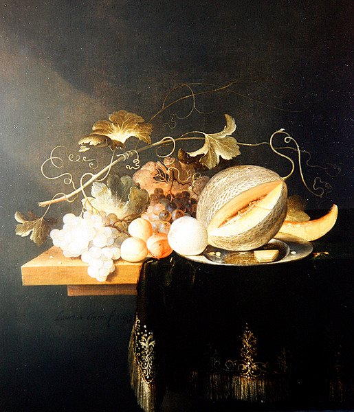 A Still Life of Fruit (olje på lerret) av Laurens Craen