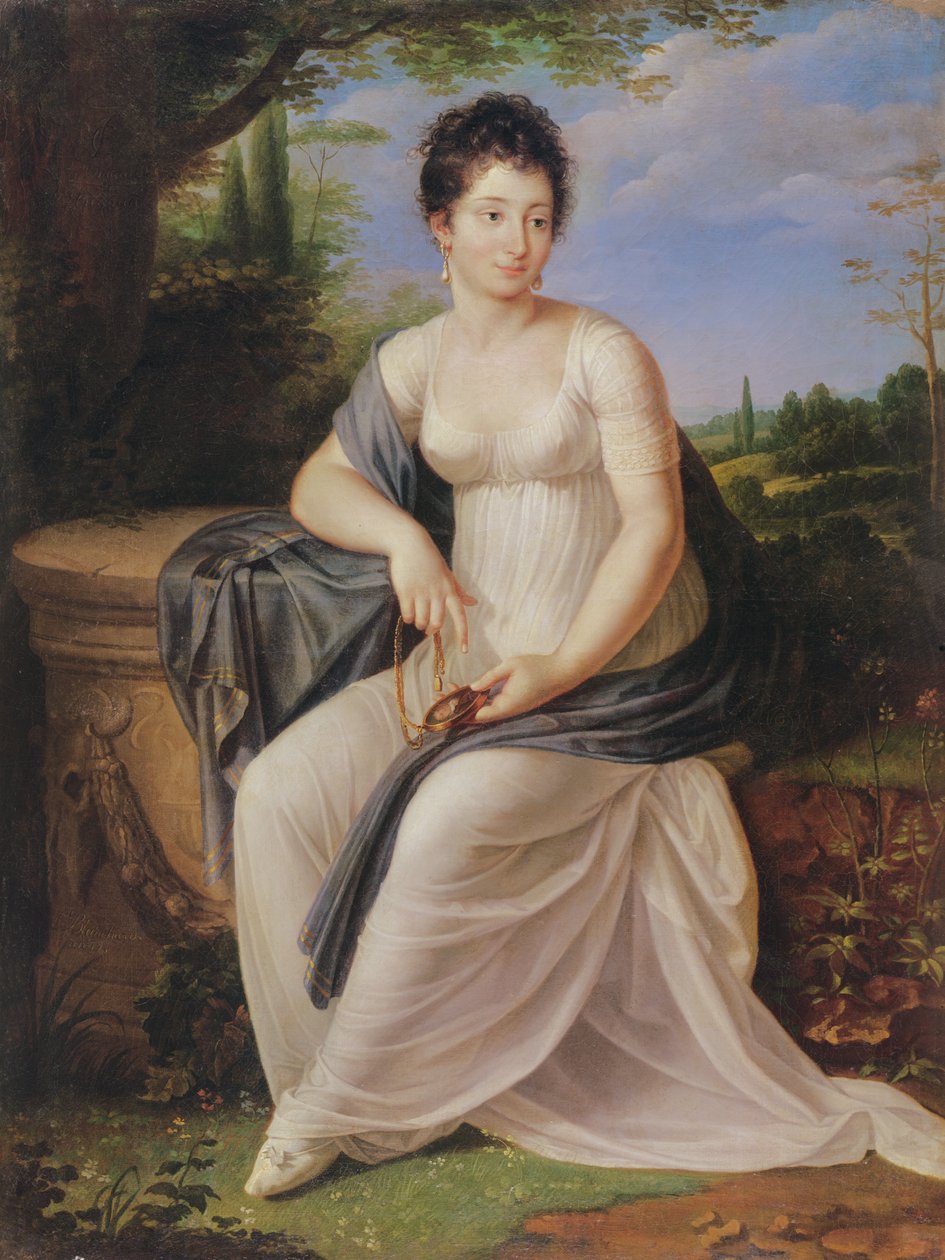 Madame de Saint-Amand i et kostyme fra Directoire-perioden, 1795-99 av Laurent Blanchard