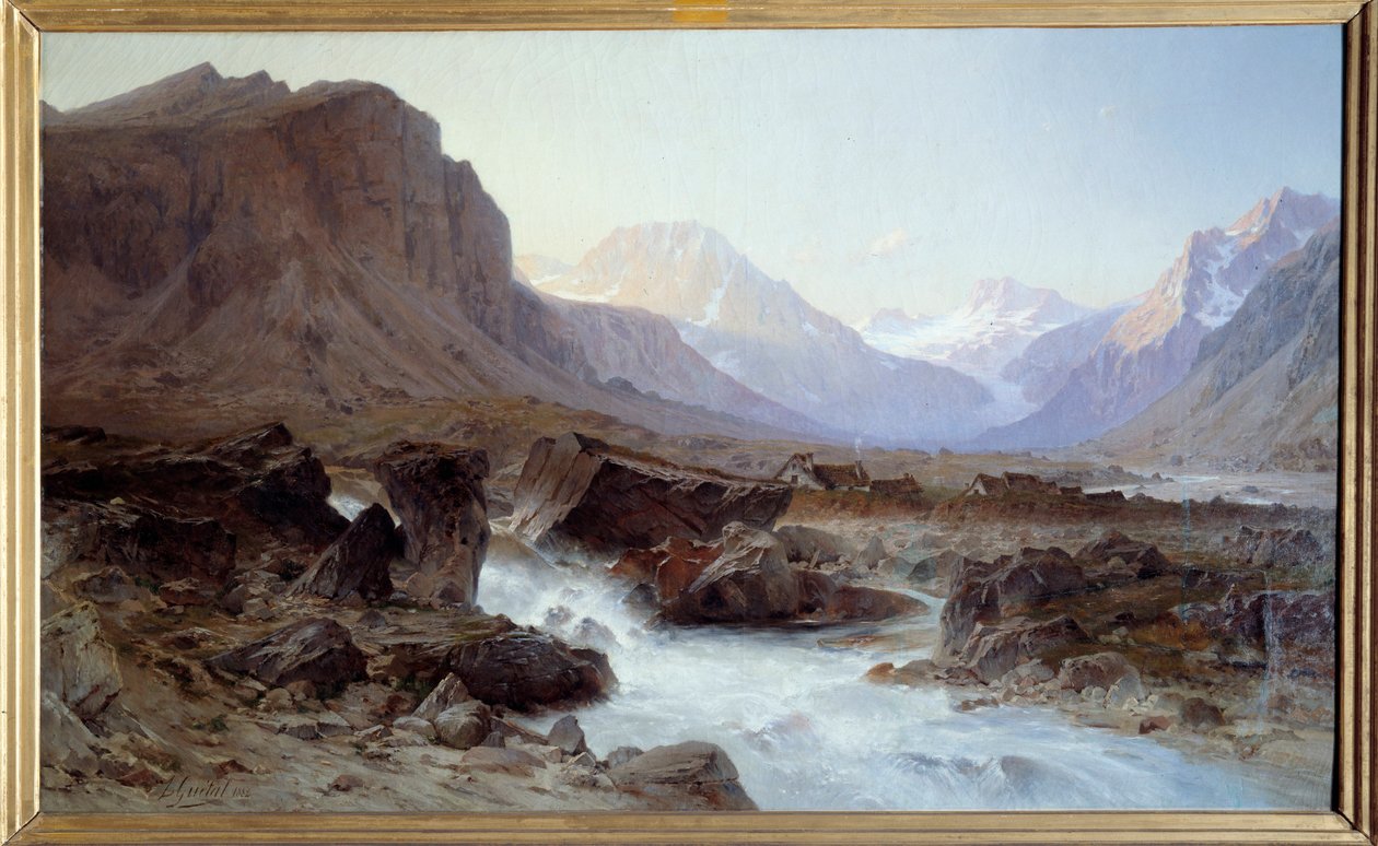 La Berarde i Oisans. Maleri av Laurent Guétal (1841-1892) av Laurent Guétal