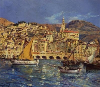 Byen Menton, Sør-Frankrike av Laurent Lucien Gsell