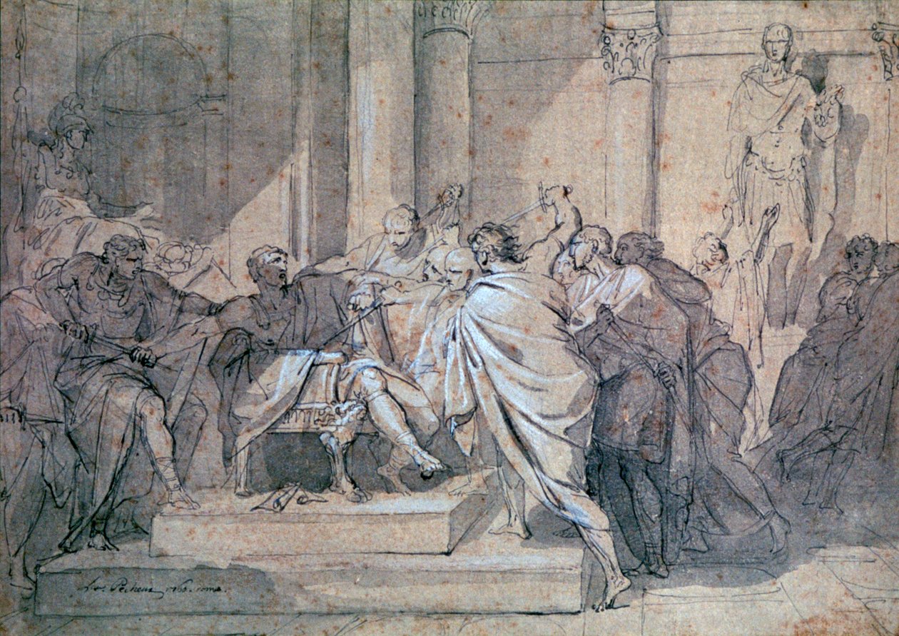 Attentatet på Julius Cæsar, c1749-1821 av Laurent Pecheux
