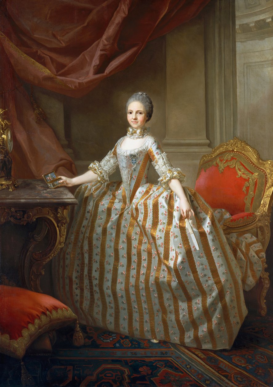 Maria Luisa av Parma 1751-1819, senere dronning av Spania, 1765. av Laurent Pecheux