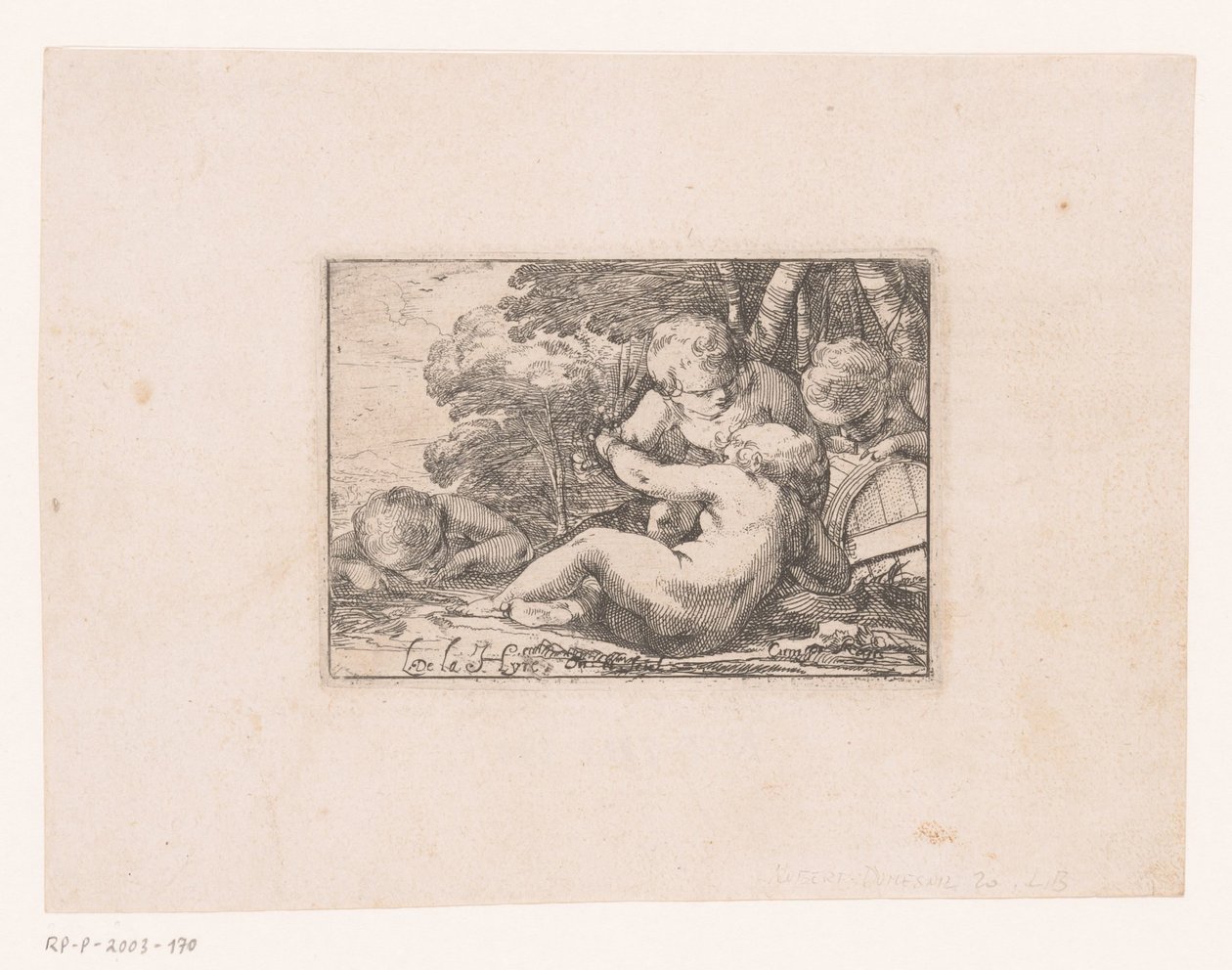 Bacchanal med full putti av Laurent de La Hire