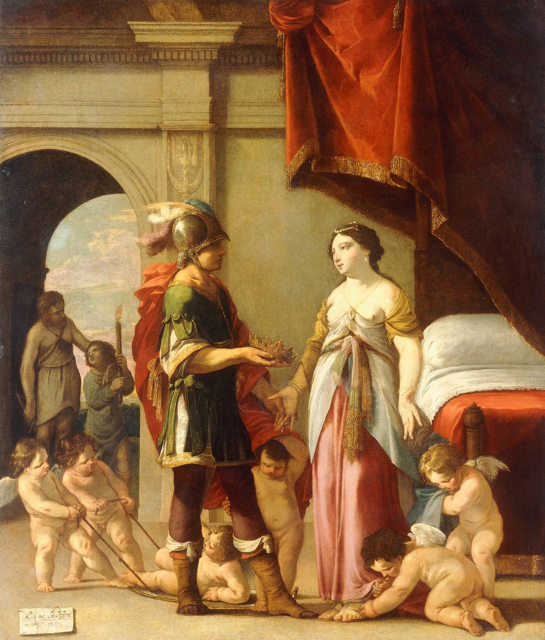 Alexander og Roxana, 1635 av Laurent de la Hyre