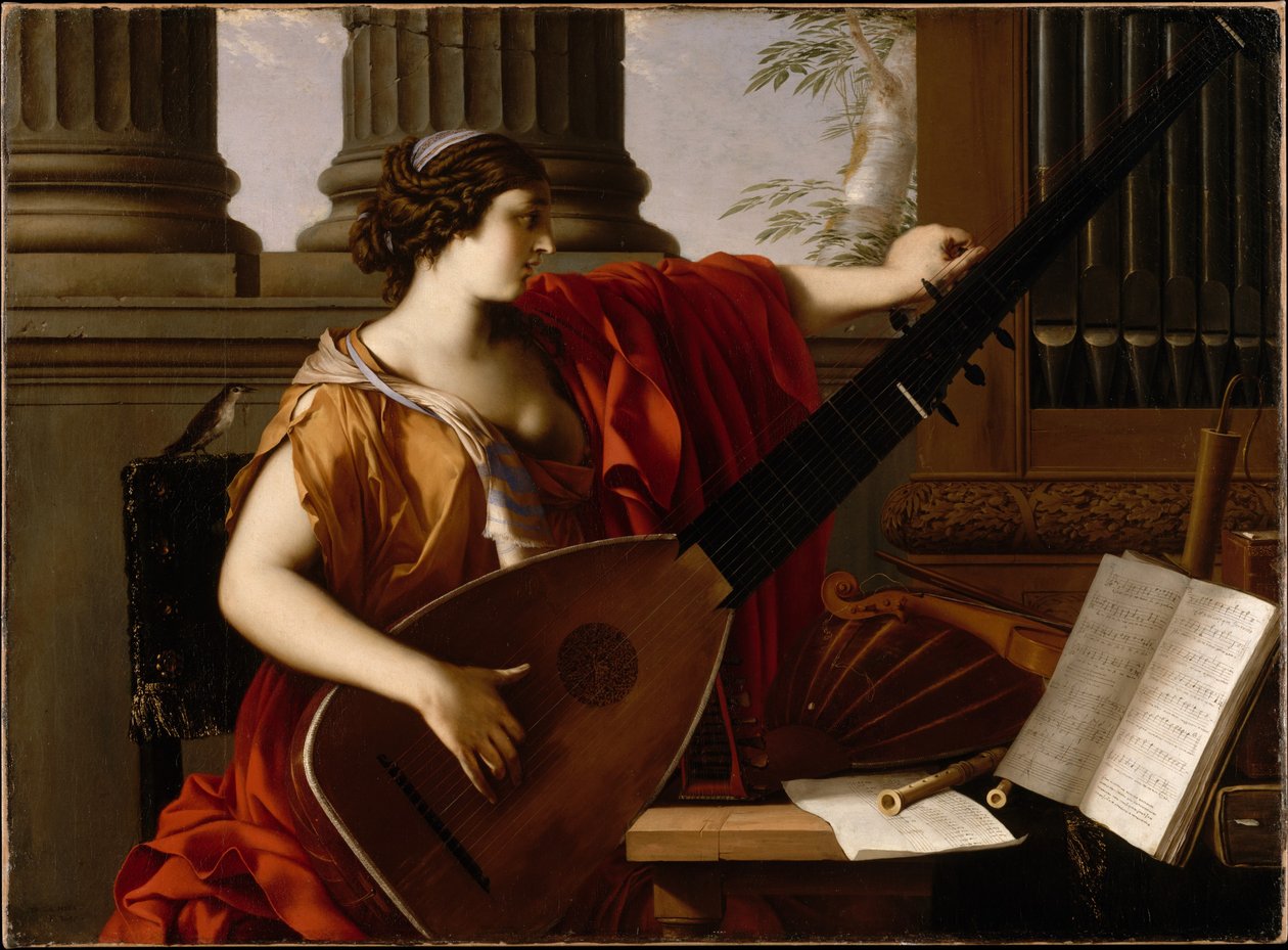 Allegori av musikk av Laurent de La Hire or La Hyre