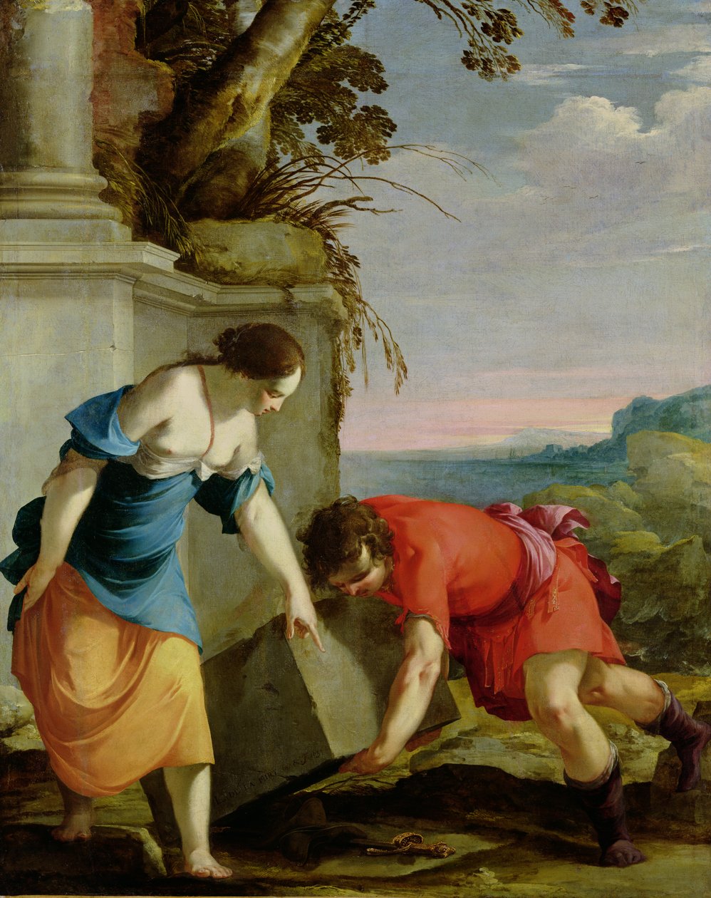 Theseus finner sin fars sverd, 1634 av Laurent de la Hyre