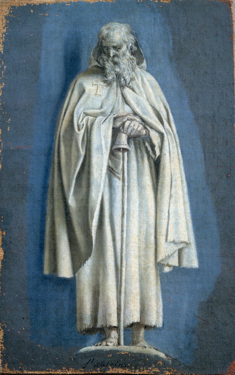 Saint Antoine the Great holder en klokke Maleri med camaieu på lerret av Laurent de La Hyre (1606-1656) Paris fra 1600-tallet. Museet Louvre av Laurent de la Hyre