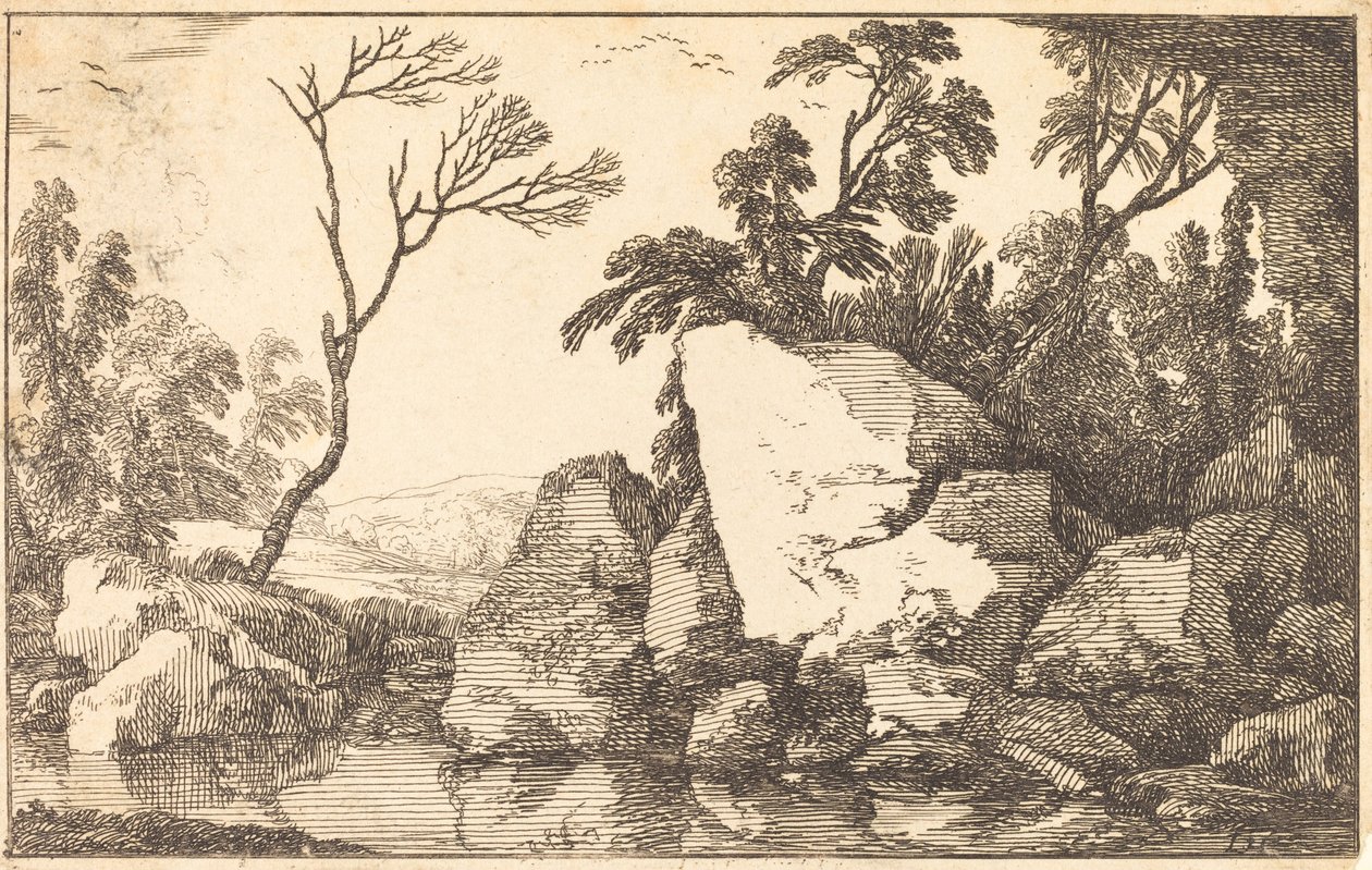 En steinete dam av Laurent de la Hyre