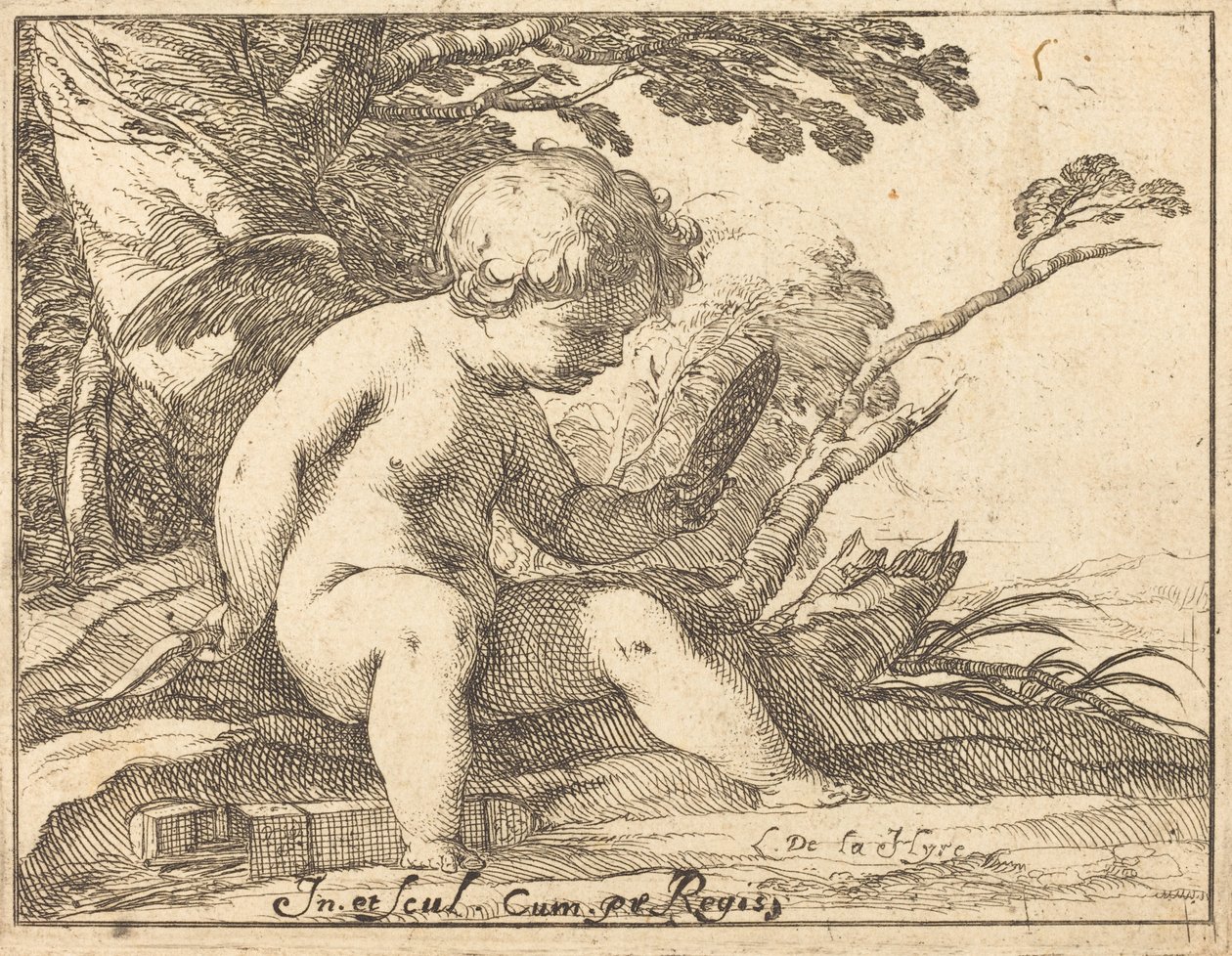 Cupid ser i et speil av Laurent de la Hyre