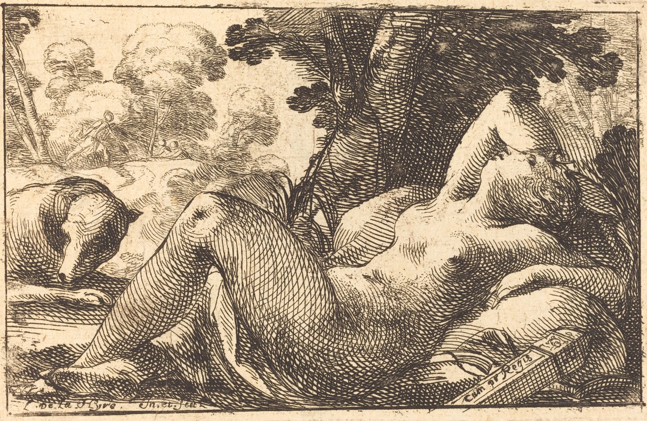 Diana liggende av Laurent de la Hyre