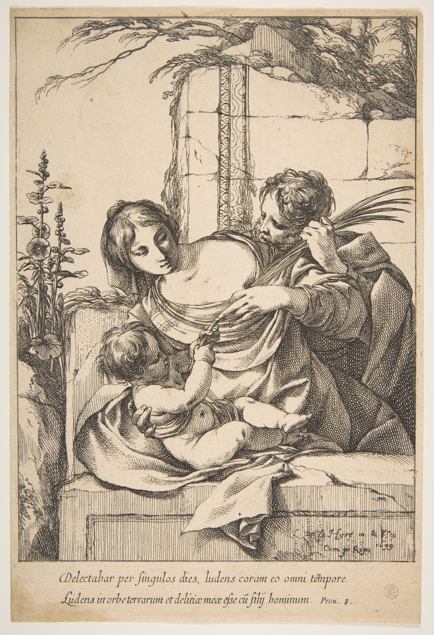 Hellig familie med palme, 1639. av Laurent de la Hyre