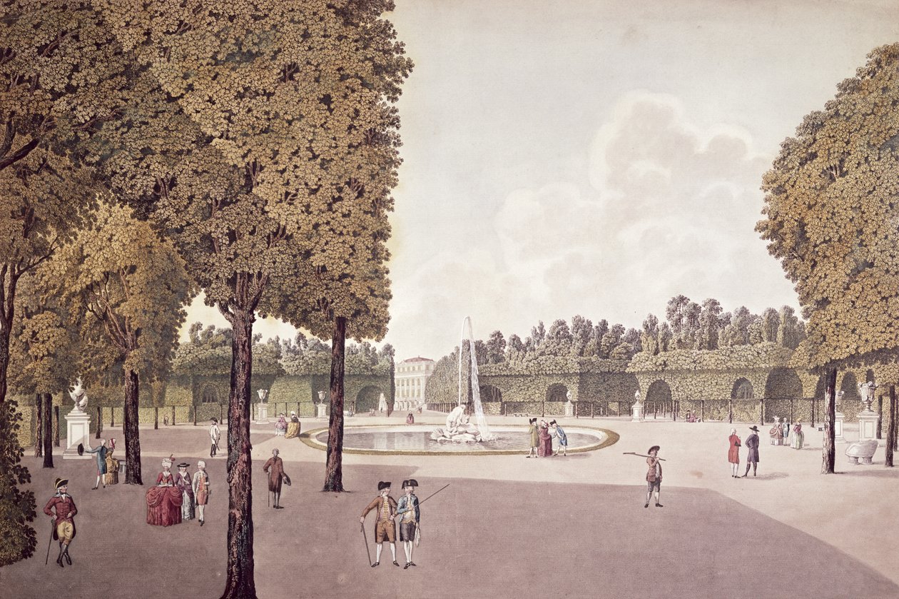 Schonbrunn Garden, gravert av Johann Ziegler (ca. 1750-1812) av Laurenz Janscha