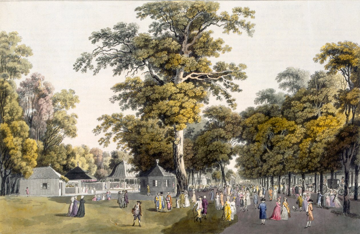 Kafeene i Grand Avenue i Prater, Wien, 1798 av Laurenz Janscha