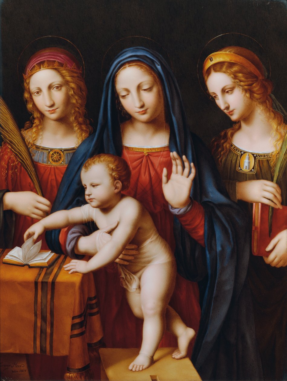 Madonna med Jesusbarnet, St. Catherine og St. Barbara av Laurenz Herr