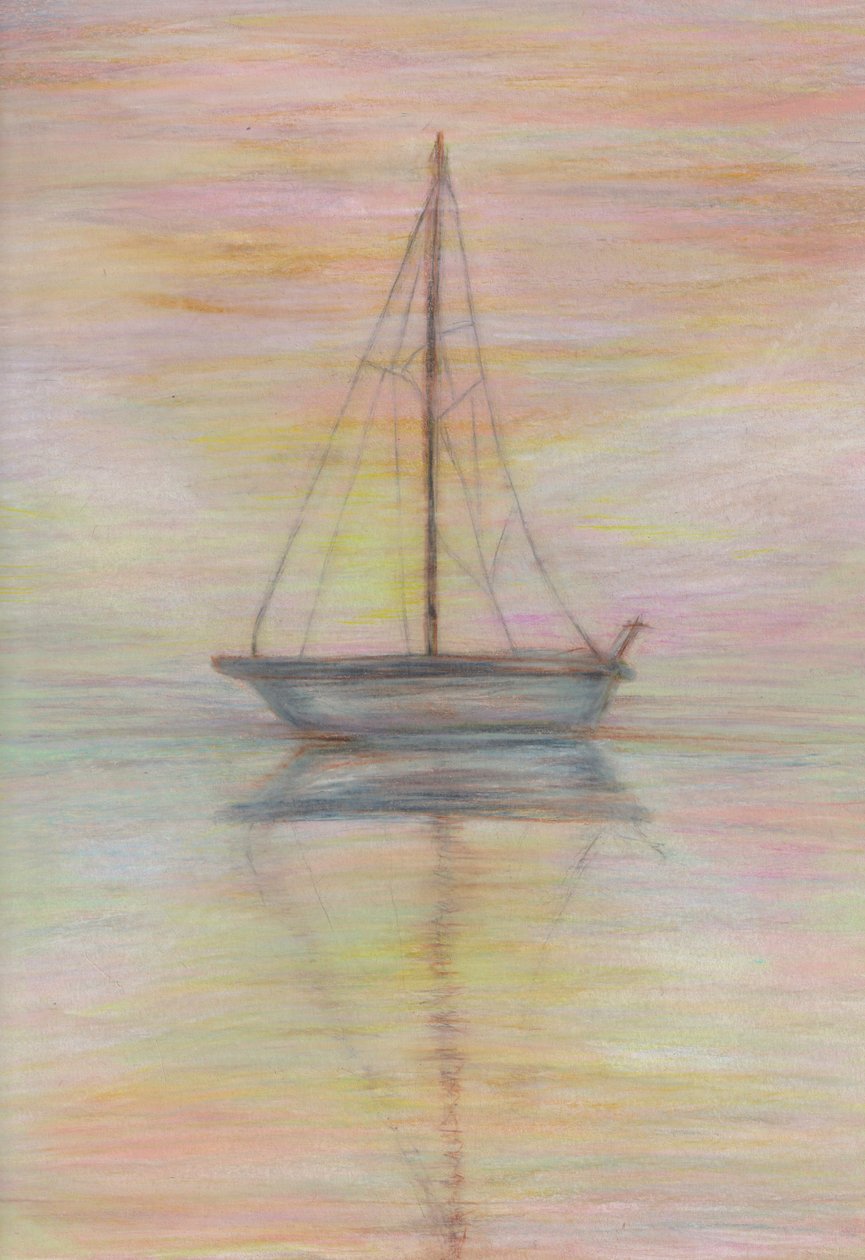 P-Town, 2025 (fargeblyant på tonet papir) av Laurie Michaels